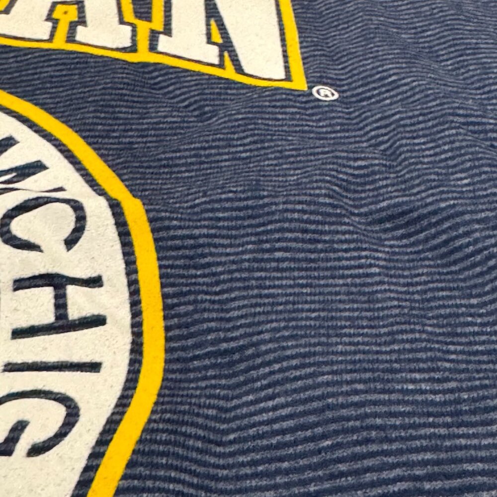 VTG Michigan Wolverines Shirt Men's XL Blue Striped Retro Sportswear 80s USA - Picture 5 of 12